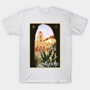 Palermo, Sicily, Italy Vintage Travel Poster Design T-Shirt